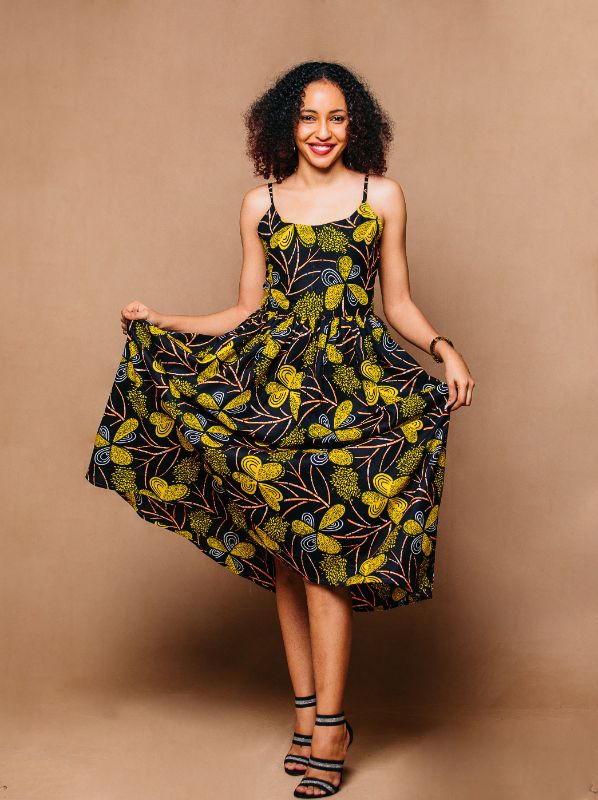 Sofi Dress - Yellow Rose Swahili Suits Sofi Dress - Yellow Rose Swahili Suits